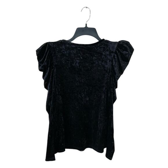 Bisou Bisou Michele Bohbot Vintage Shirt Womens M Long Sleeve Ruffled Cap Velvet - Picture 3 of 8